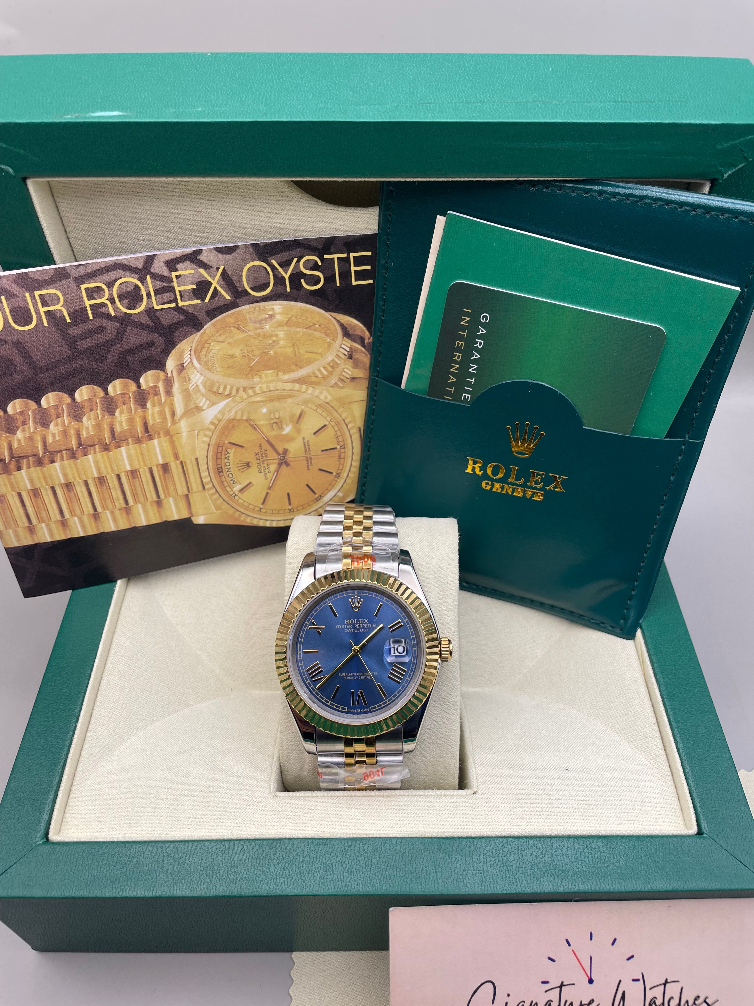 Rolex Date Just Blue Two Tone (Master Quality)