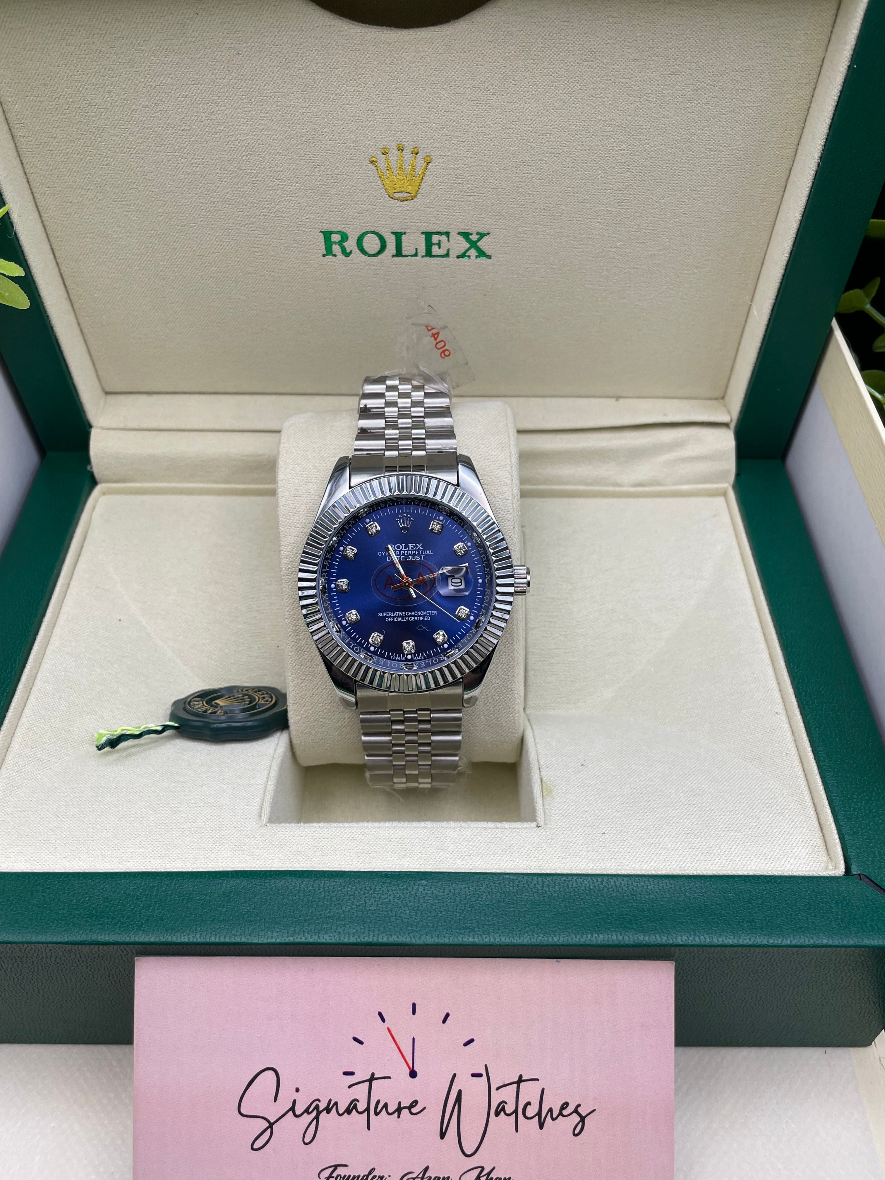 Rolex Date Just Silver&Blue (Quartz)