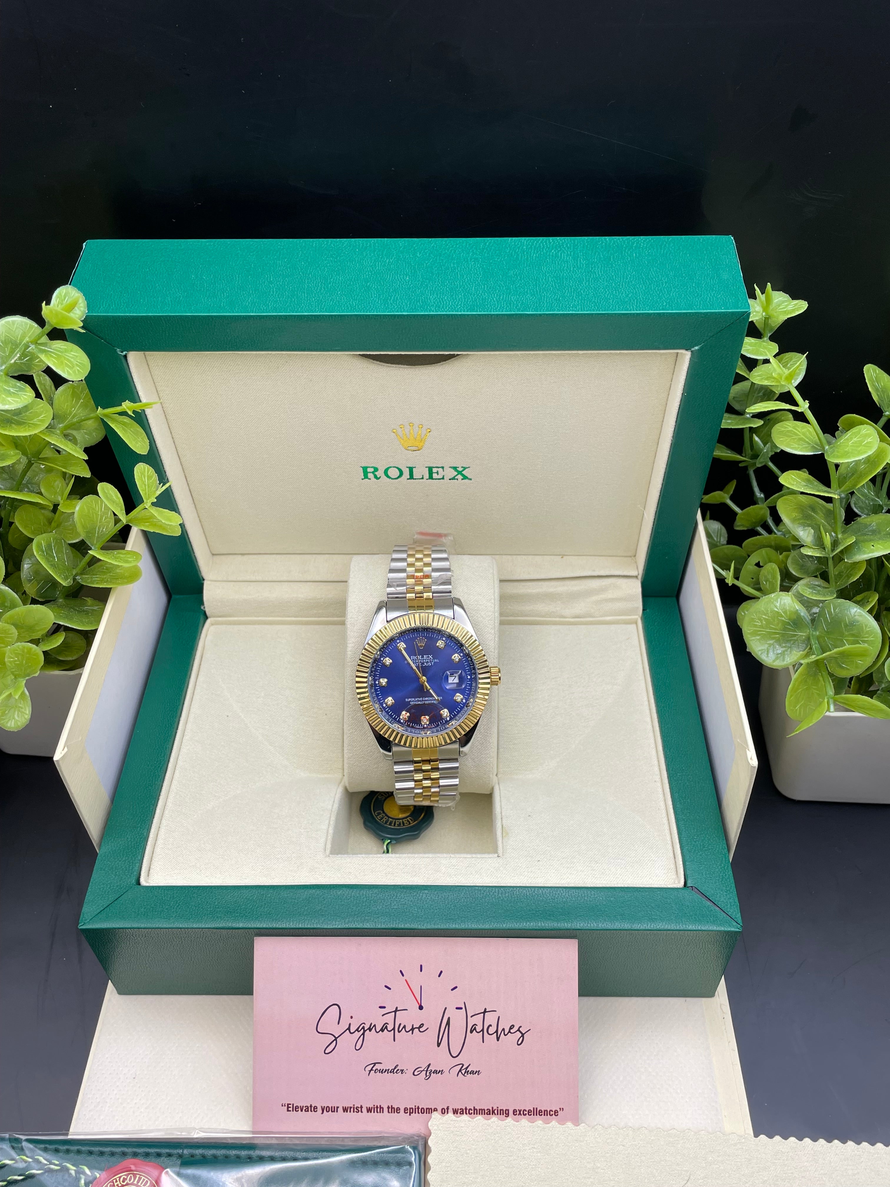 Rolex Date Just Two Tone (Blue)