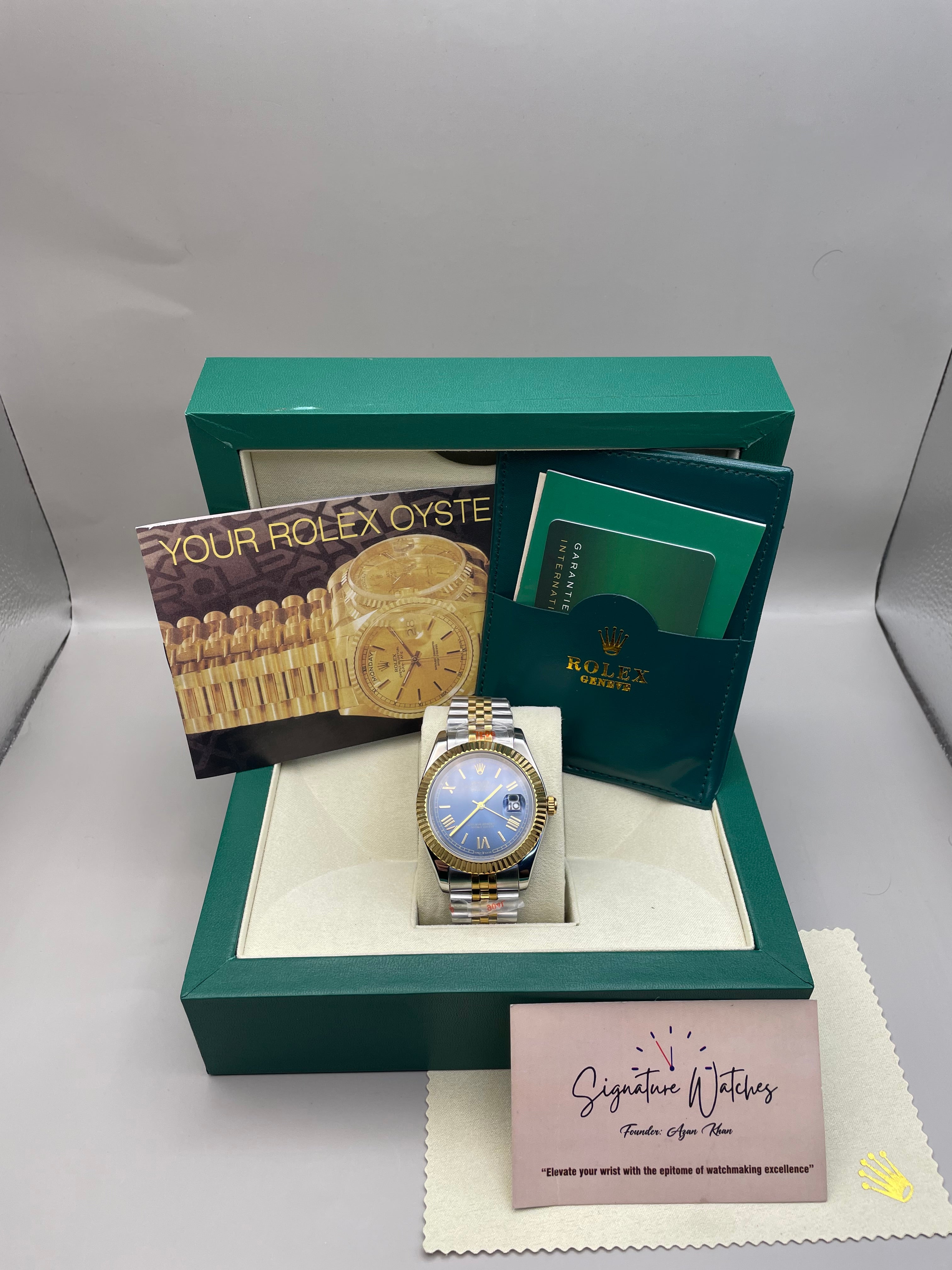 Rolex Date Just Blue Two Tone (Master Quality)