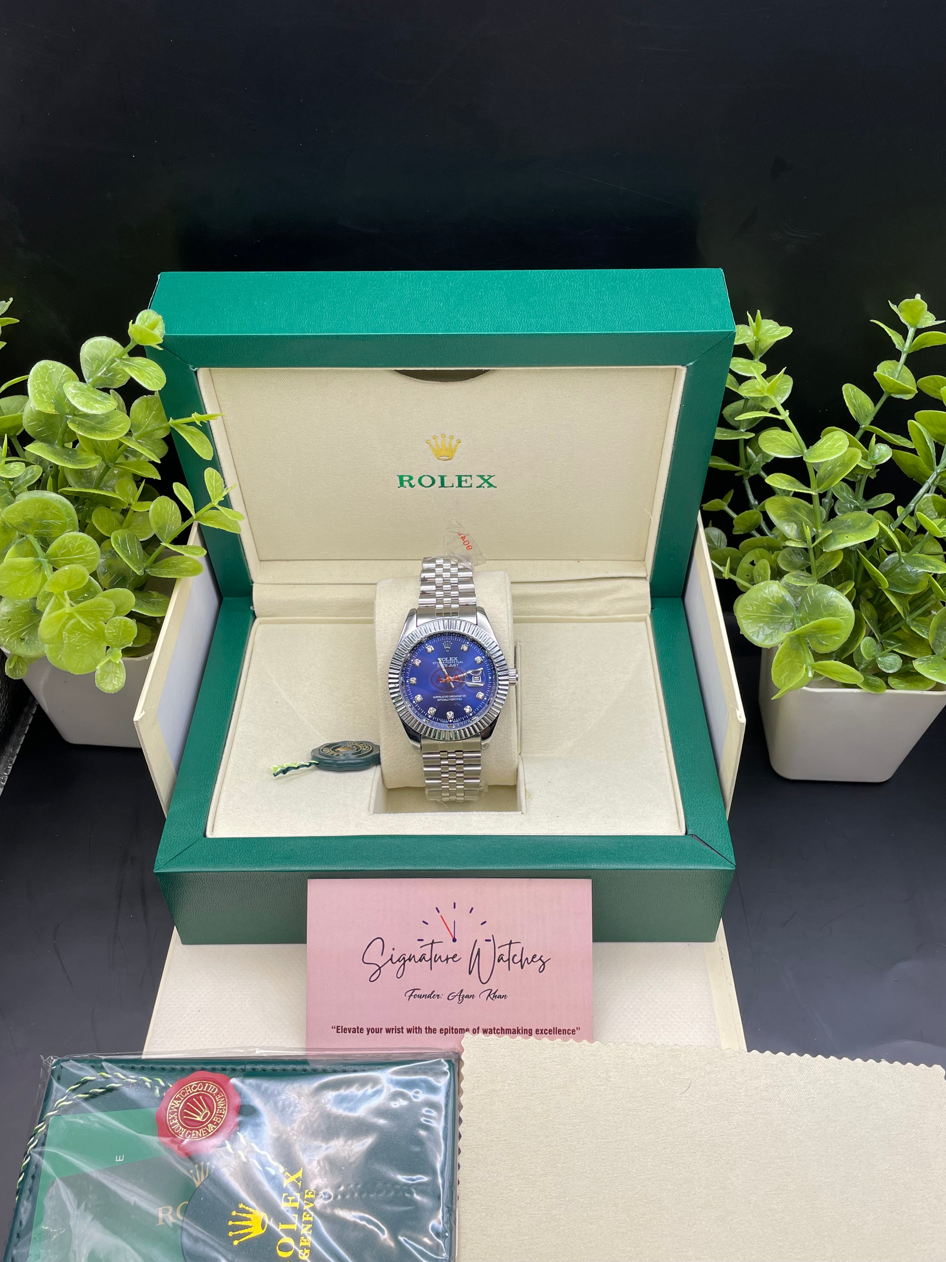Rolex Date Just Silver&Blue (Quartz)