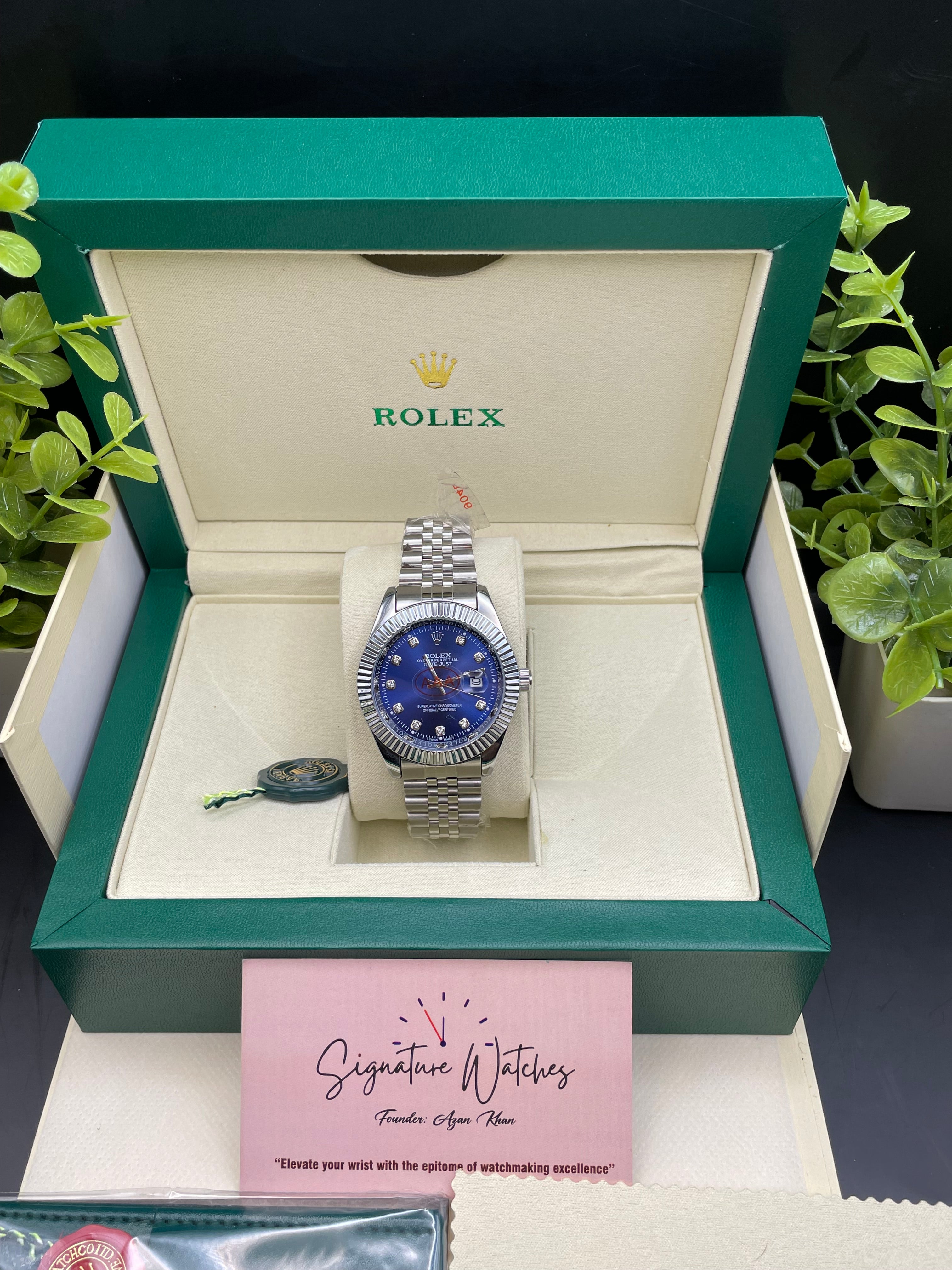Rolex Date Just Silver&Blue (Quartz)