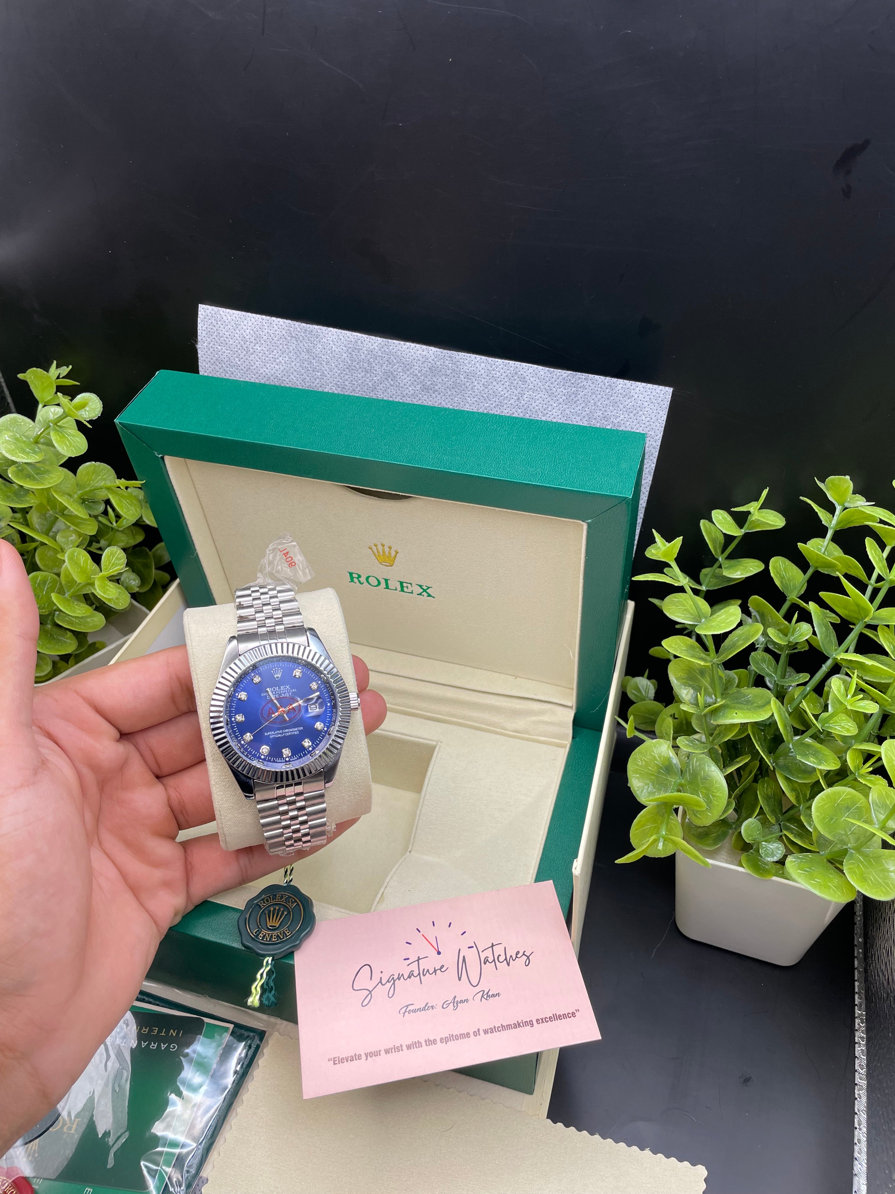 Rolex Date Just Silver&Blue (Quartz)