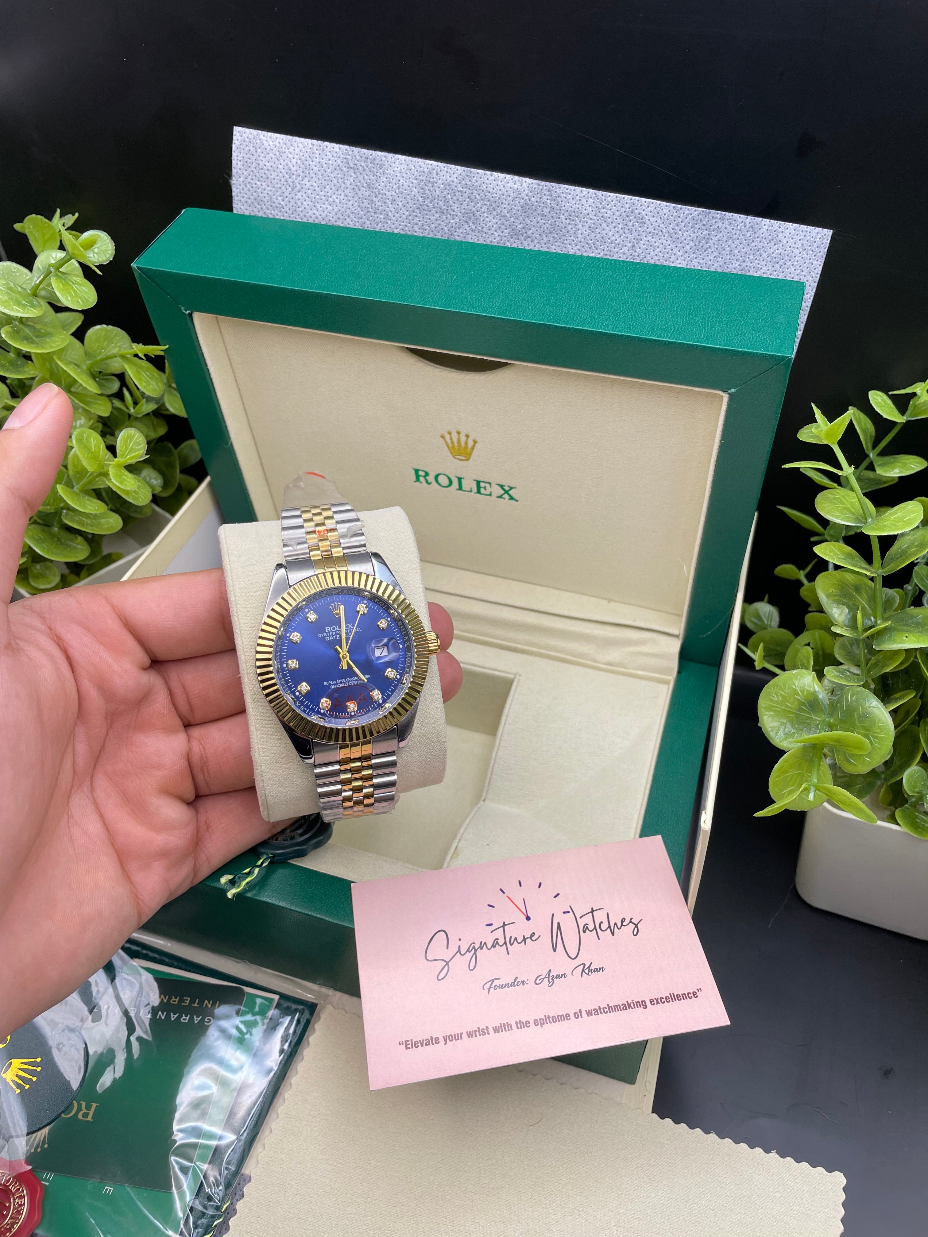 Rolex Date Just Two Tone (Blue)