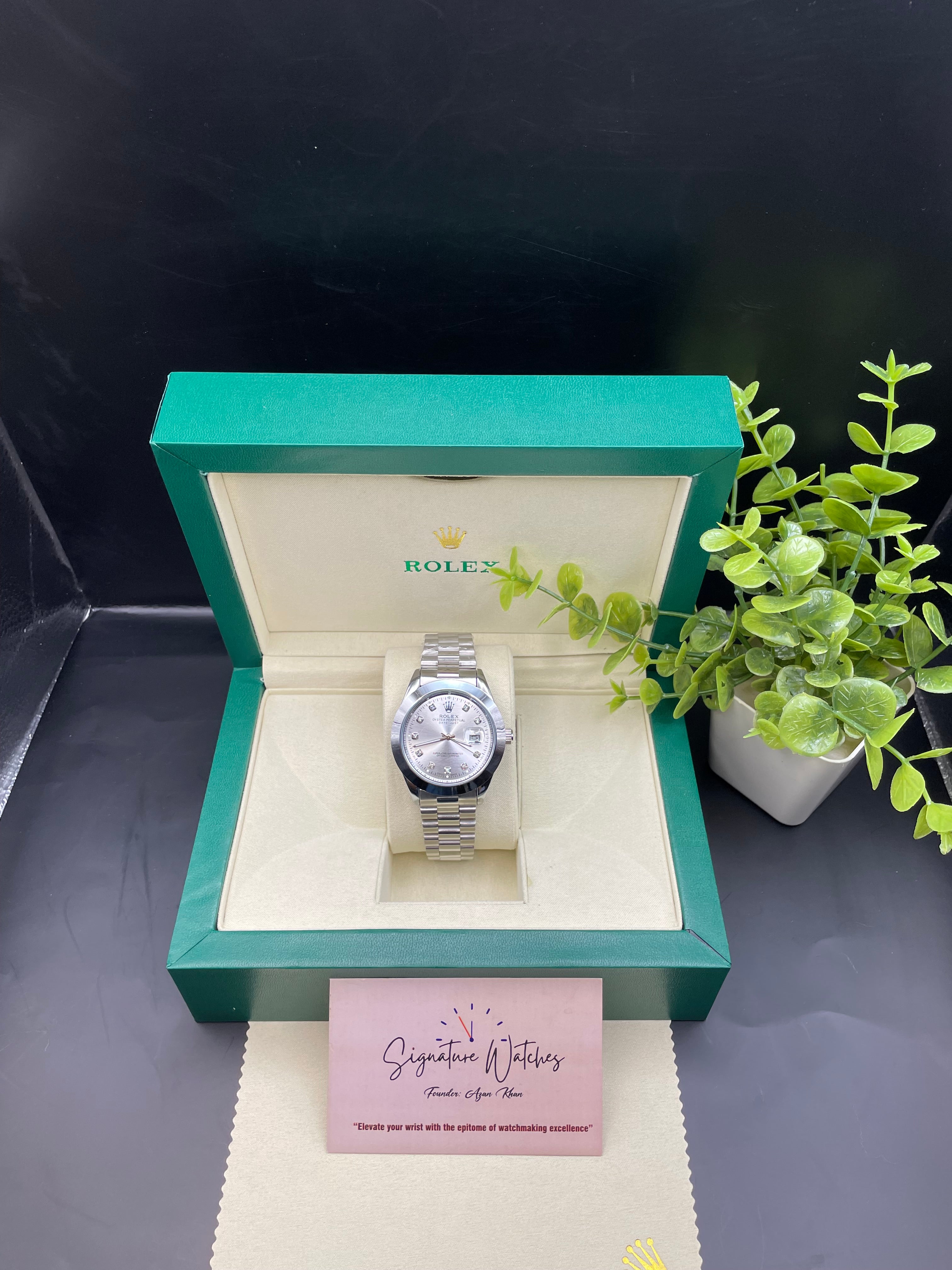 Rolex Date Just Silver (President Chain Strap)