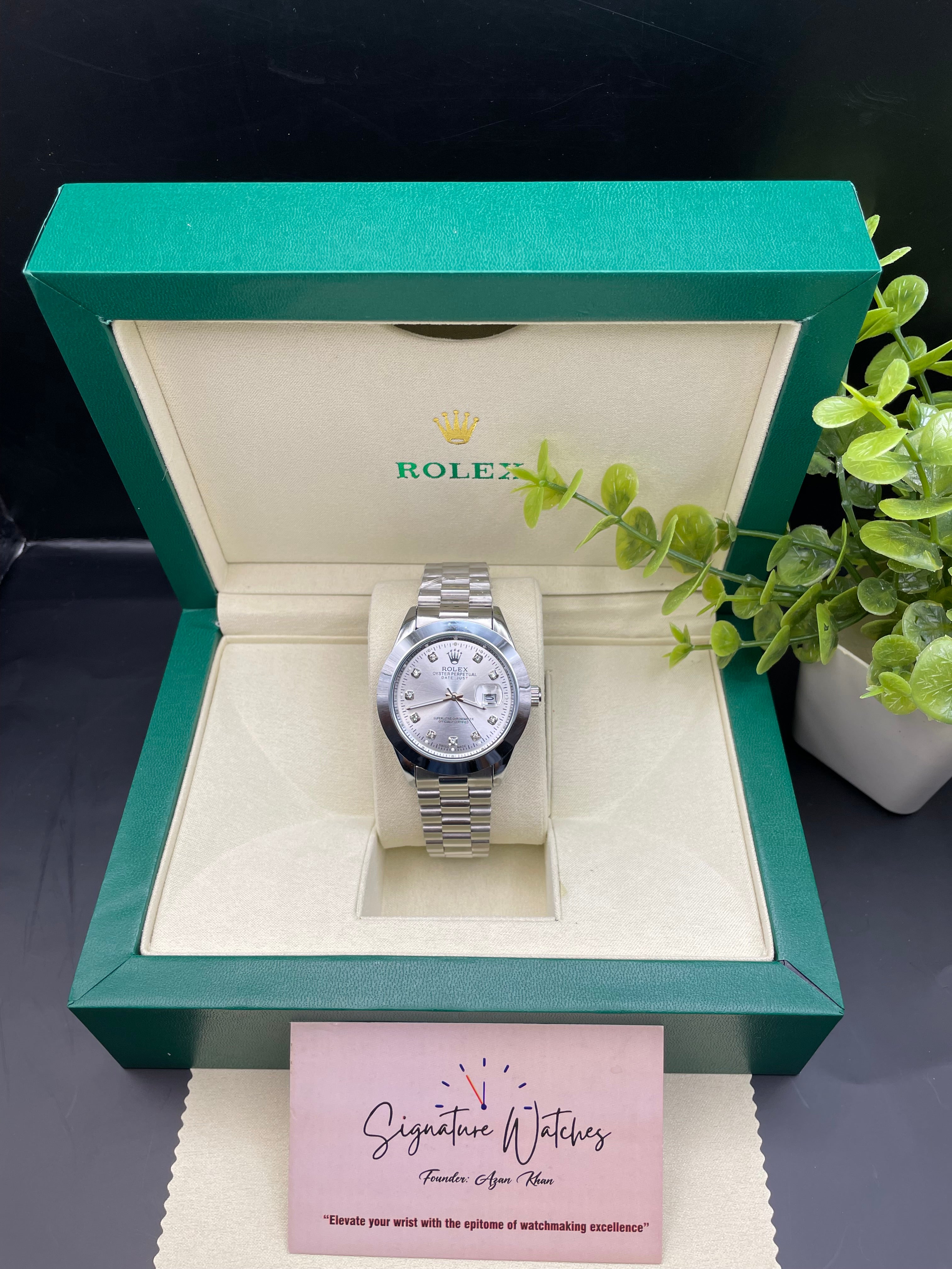 Rolex Date Just Silver (President Chain Strap)