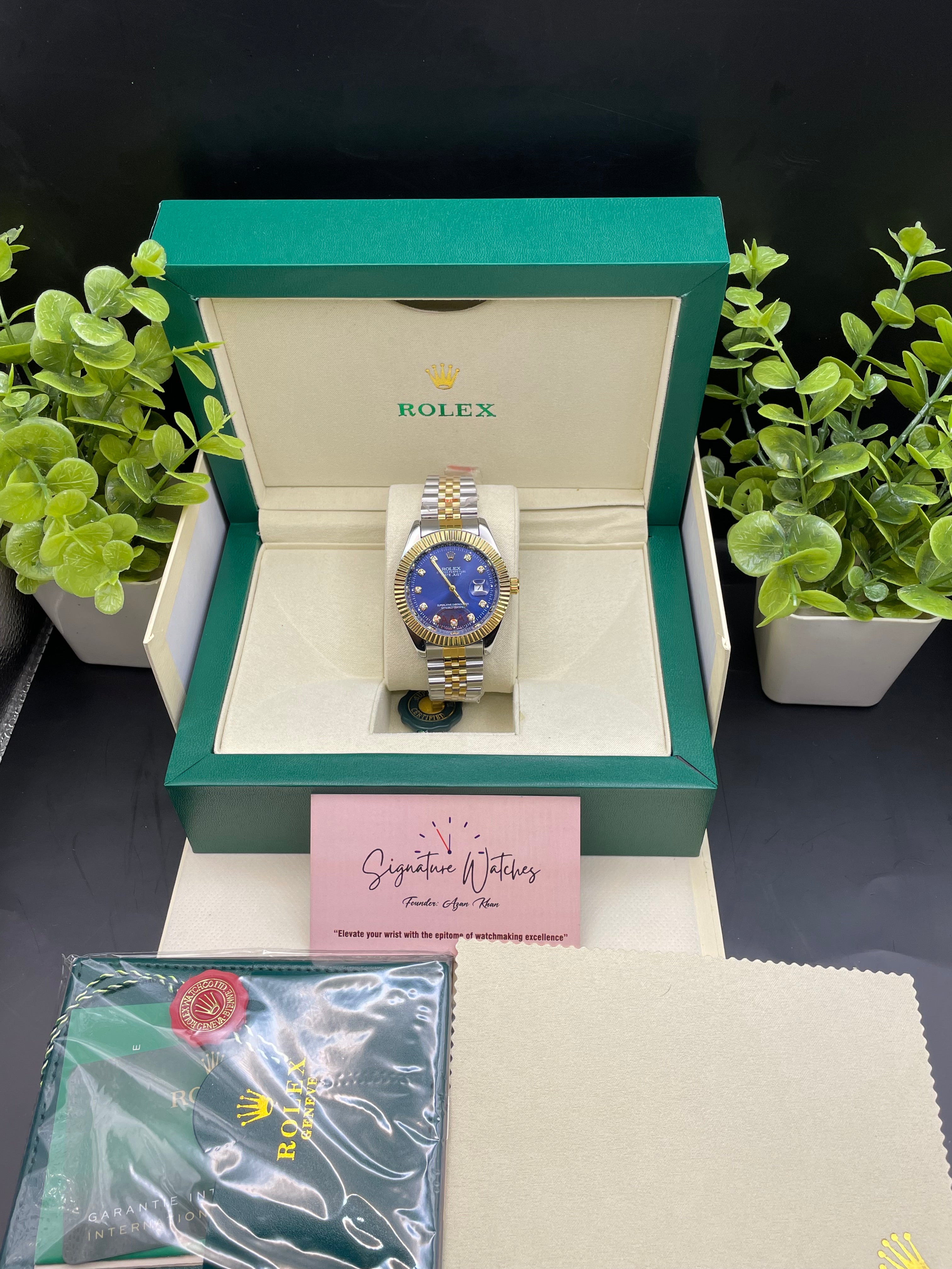 Rolex Date Just Two Tone (Blue)